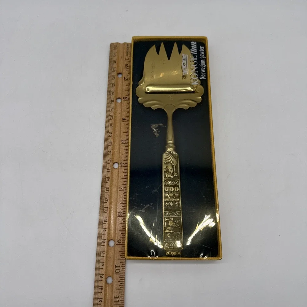 Kongetinn Hardanger Sylvplett Norwegian Pewter Cheese Slicer Stainless Steel